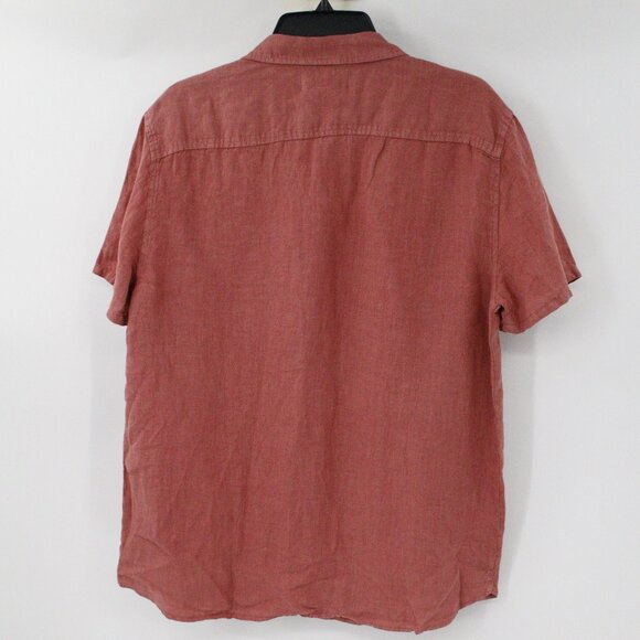 NWT Velvet by Graham & Spencer Shirt Mens M Linen mackie Button Up Short Sleeve - Picture 6 of 9